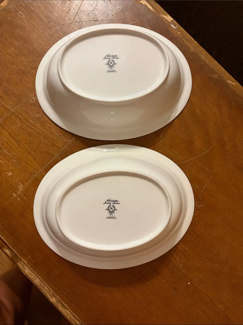 Vintage Noritake Ivory China 7025 France 10 inch Oval Vegetable Bowls